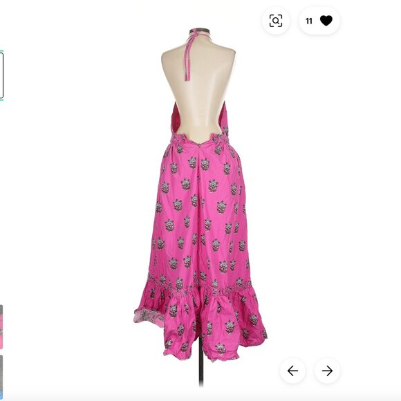 RHODE salena maxi dress in hot pink marigold flower - Picture 4 of 5
